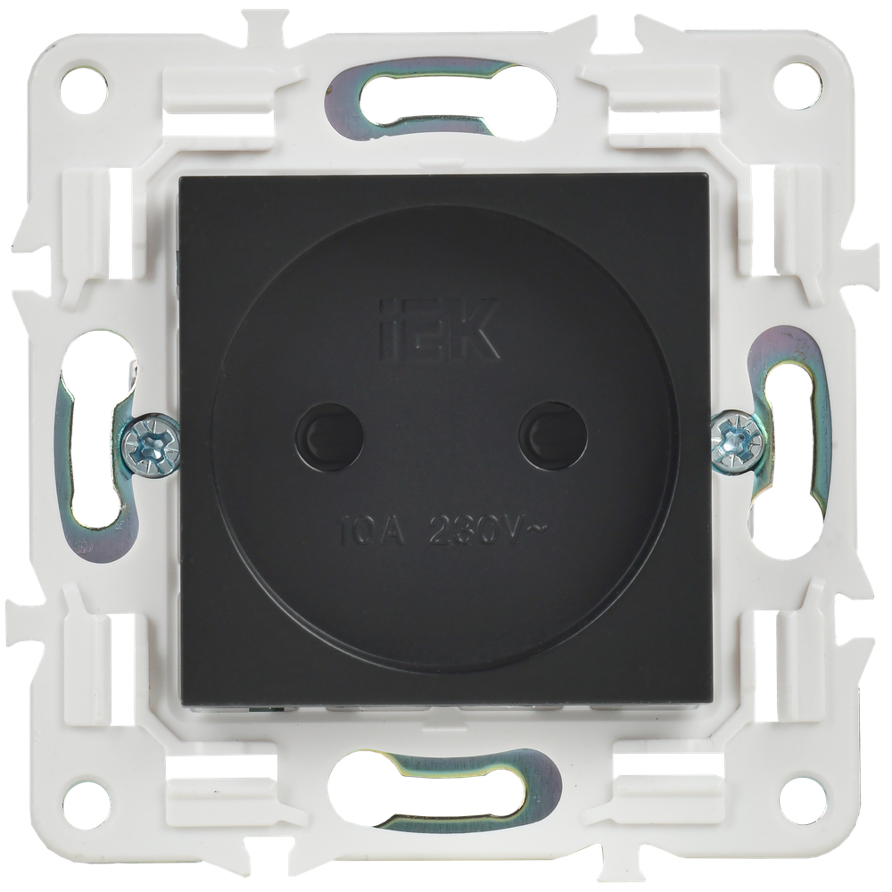 SKANDY Розетка без заземления с защитными шторками 10А SK-R01Bl черный IEK
