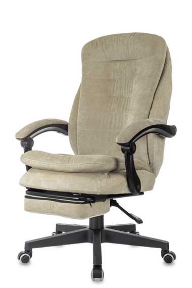 Кресло руководителя Бюрократ T-9950MSG-F Fabric песочный Light-21 крестов. пластик подст.для ног