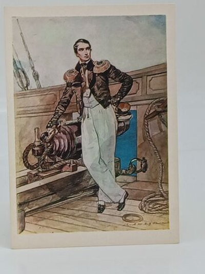 Винтажная открытка СССР К.П. Брюллов "В.А. Корнилов на борту брига "Фемистокл"
