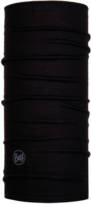 Тонкий шерстяной шарф-труба Buff Wool lightweight Solid Black Фото 2