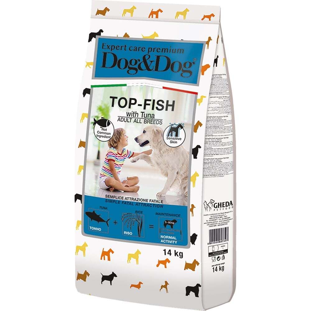 Сухой корм Dog&amp;Dog Expert Premium Top-Fish с тунцом для взрослых собак 14 кг