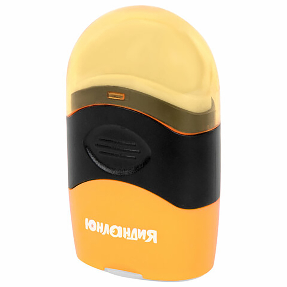 Точилка с контейнером и ластиком ЮНЛАНДИЯ "ДВА В ОДНОМ", яркие цвета ассорти