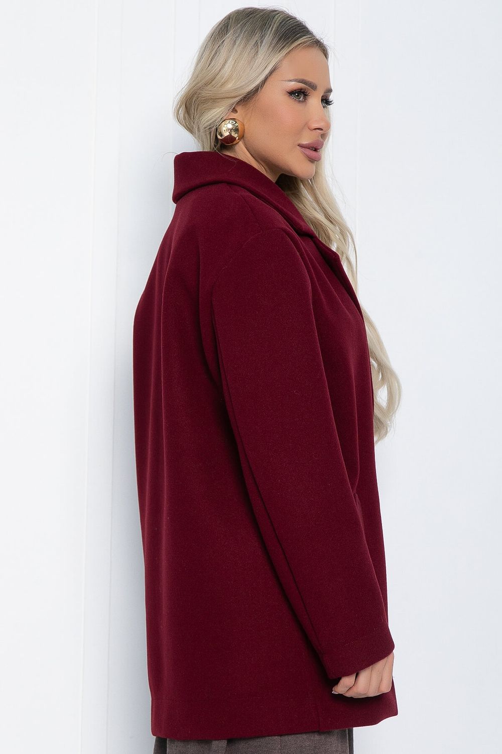 Пальто Я в теме (бордовое) Б12485-7 LT Collection