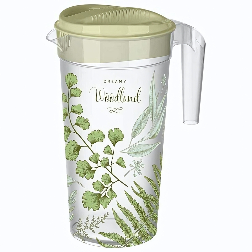 Кувшин с крышкой и декором 1,5л (зеленый)