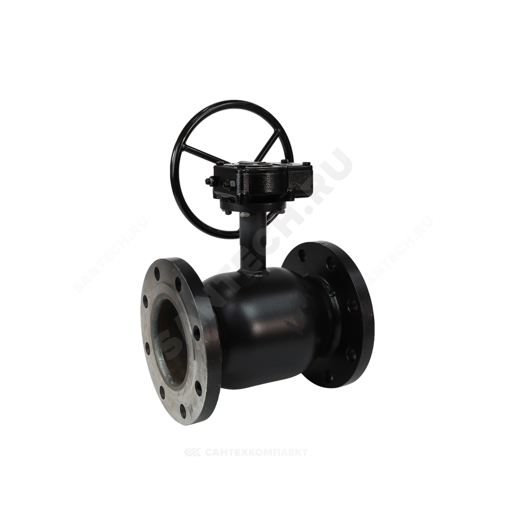 Кран шаровой сталь 09Г2С Ballomax КШТ 61.103 Ду 200 Ру25 фл L=410мм с редуктором BROEN КШТ 61.103.200.Р.25