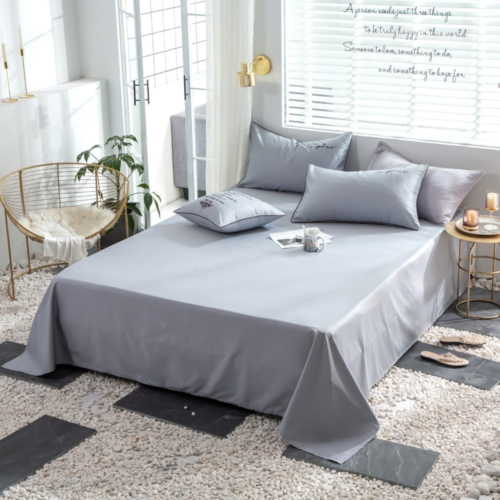 2-спальное постельное белье из сатина Серая гладь