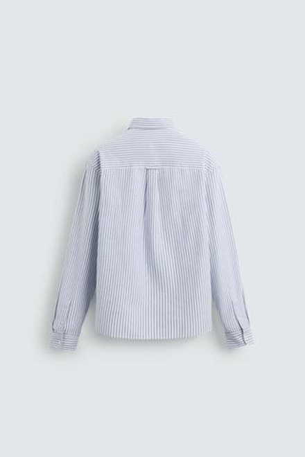 ZARA РУБАШКА ОКСФОРД, БЕЛЫЙ/НЕБЕСНО-ГОЛУБОЙ