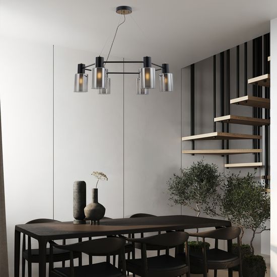 70219/6 / подвесной светильник / черный/античная бронза