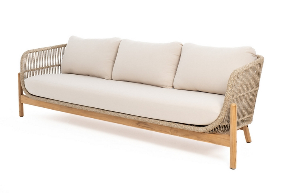 Диван из тика Joygarden ТАЛАРА 3-х местный, Natural Teak, бежевый