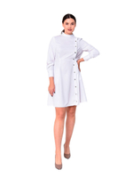 Халат медицинский женский Mariita MA525 с расклешенной юбкой, белый, 48