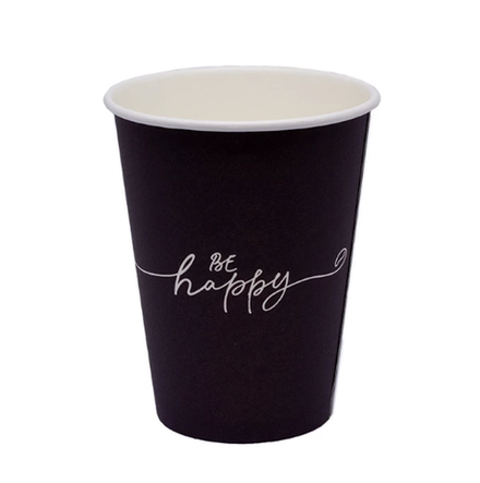 Стакан бумажный 1сл 250 мл d=80 мм для горячего Be Happy (50 шт)