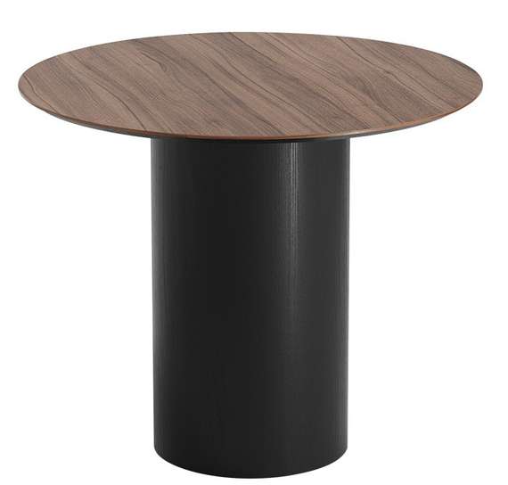 Стол обеденный Type D 90 см основание D 39 см (орех/черный)