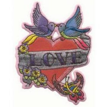 Нашивка Сердце с голубками