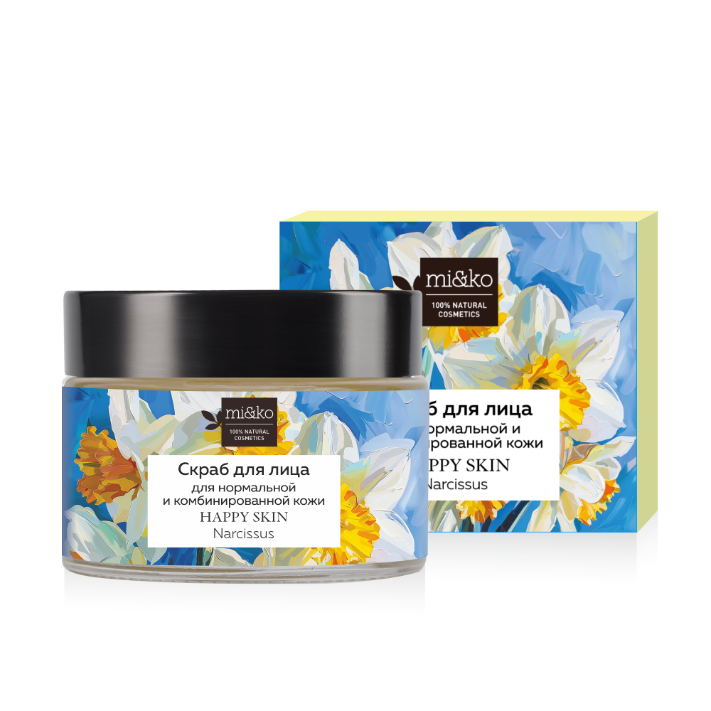 Скраб для лица для нормальной и комбинированной кожи Happy Skin Narcissus 50 мл, Mi&Ko