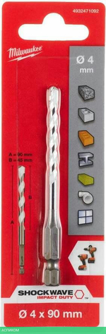 Сверло Milwaukee 4x90 мм HEX (4932471092)