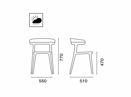 Кресло пластиковое Papatya Luna, черный