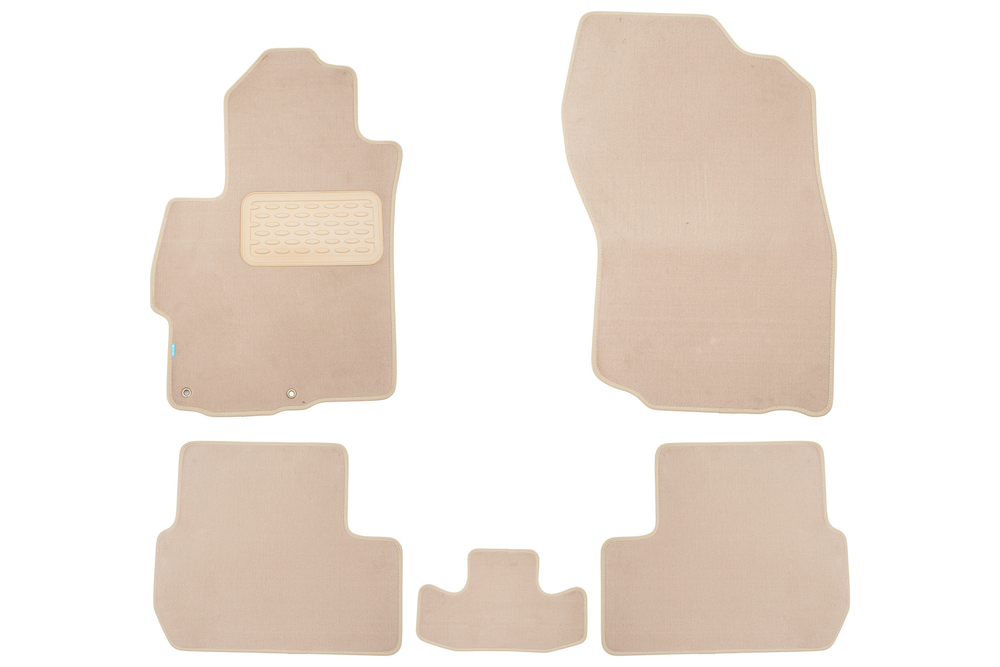 Коврики в салон для MITSUBISHI Lancer X 2007-2010, 2011-2015, 2015-2017, седан, 5 шт. (текстиль, бежевые) KLEVER04352722112KH