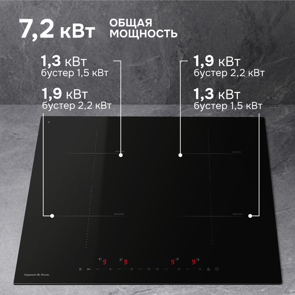 Стеклокерамическая варочная панель Zigmund & Shtain CI 22.6 B