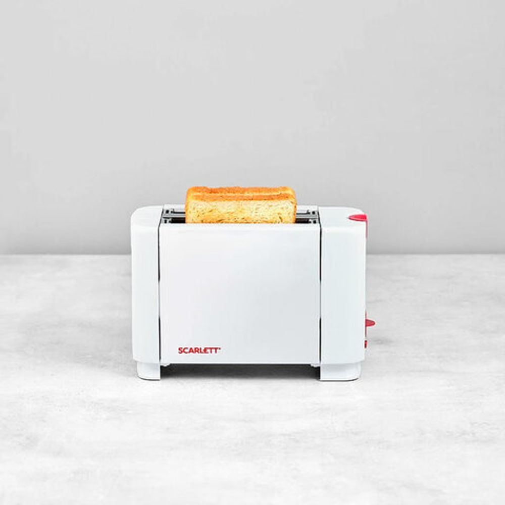 Тостер SCARLETT SC-TM11013, 650 Вт, 2 тоста, 6 режимов, сталь, белый