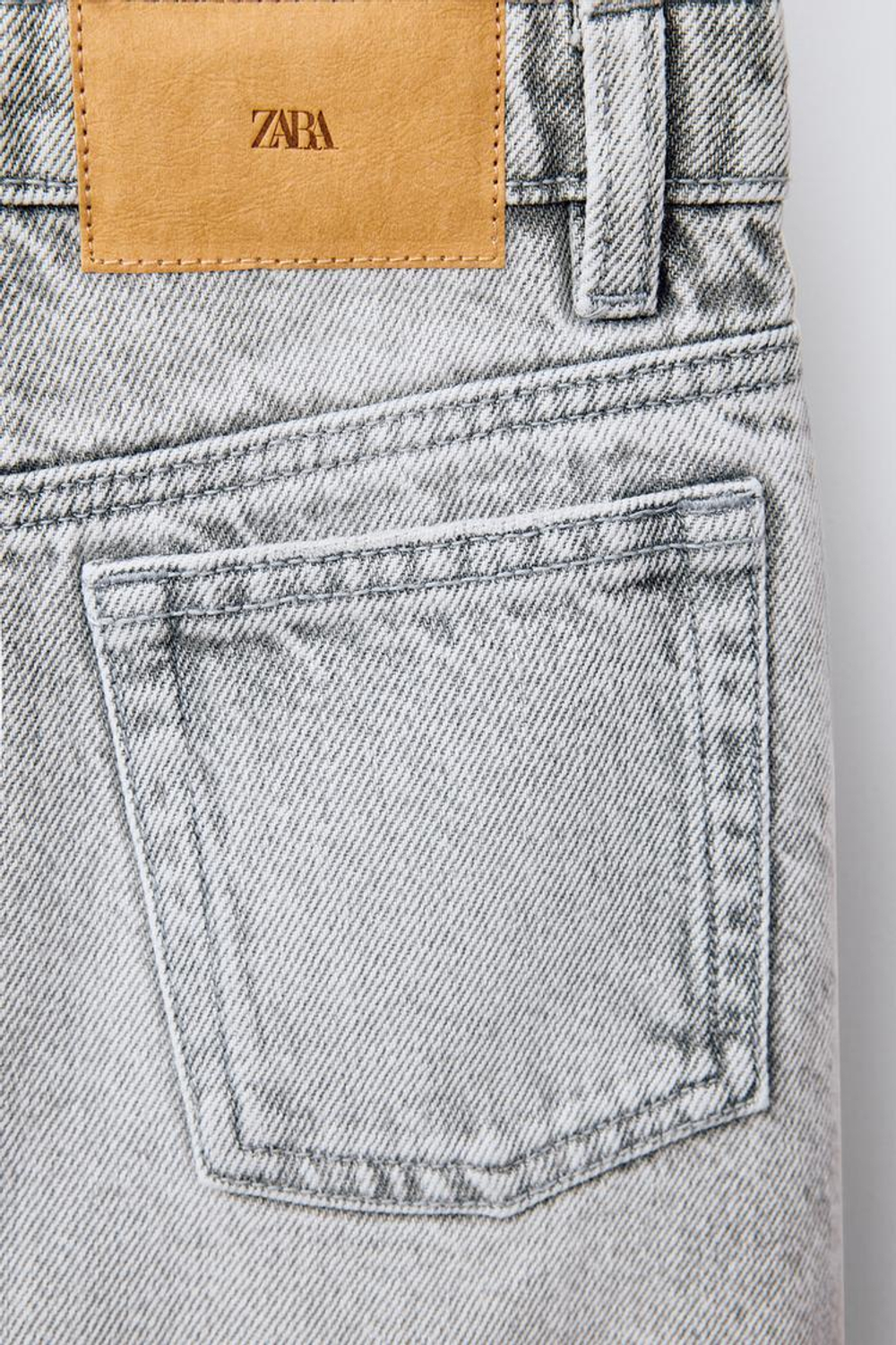 ZARA ДЖИНСОВАЯ ЮБКА МИДИ, СЕРЫЙ