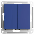 ATLASDESIGN 2-клавишный ПЕРЕКРЕСТНЫЙ ПЕРЕКЛЮЧАТЕЛЬ, сх.7+7, 10АХ, механизм, АКВАМАРИН