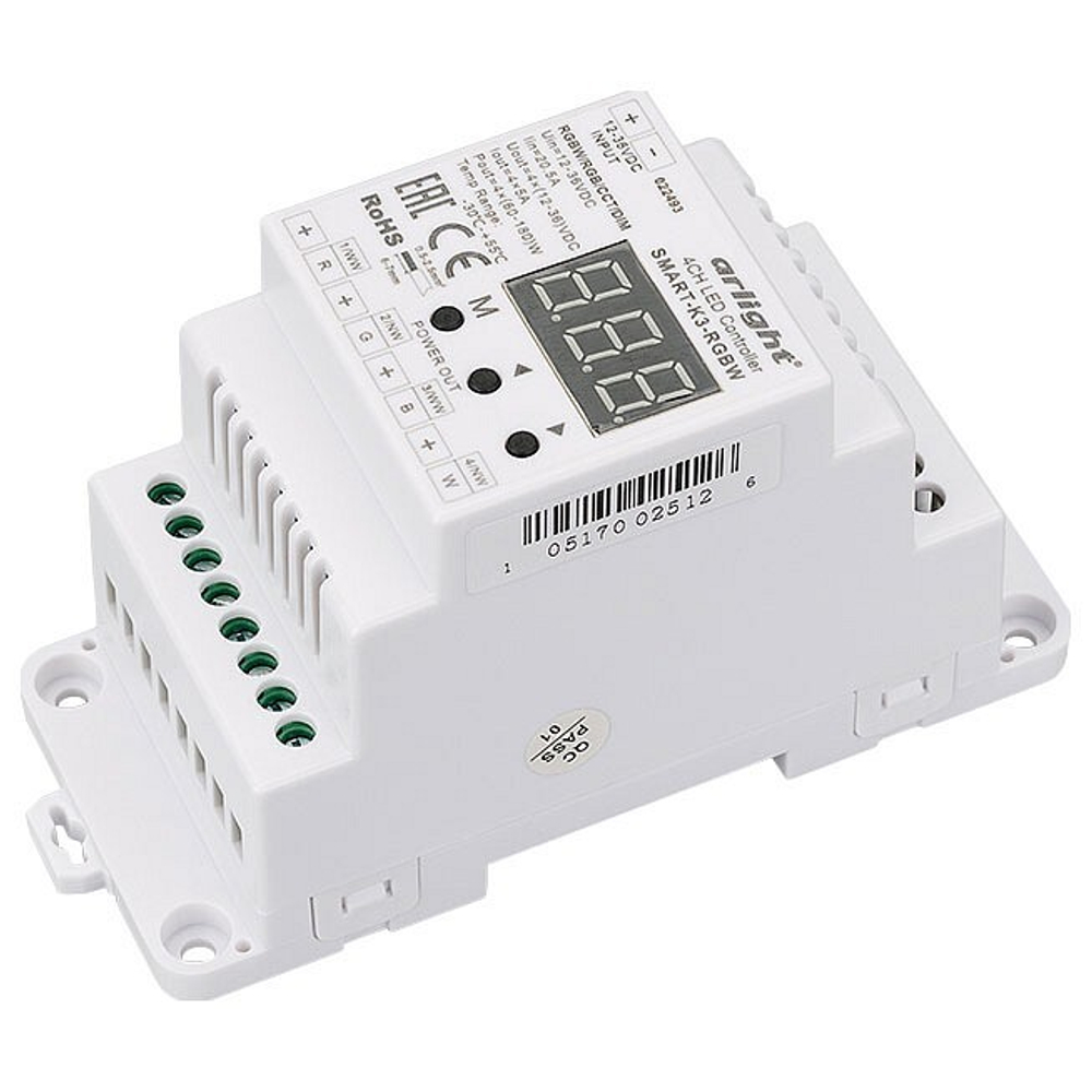 Контроллер Arlight SMART-K3-RGBW (12-36V, 240-720W, DIN)