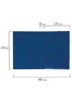 Папка на резинках, синяя, до 300 листов, BRAUBERG