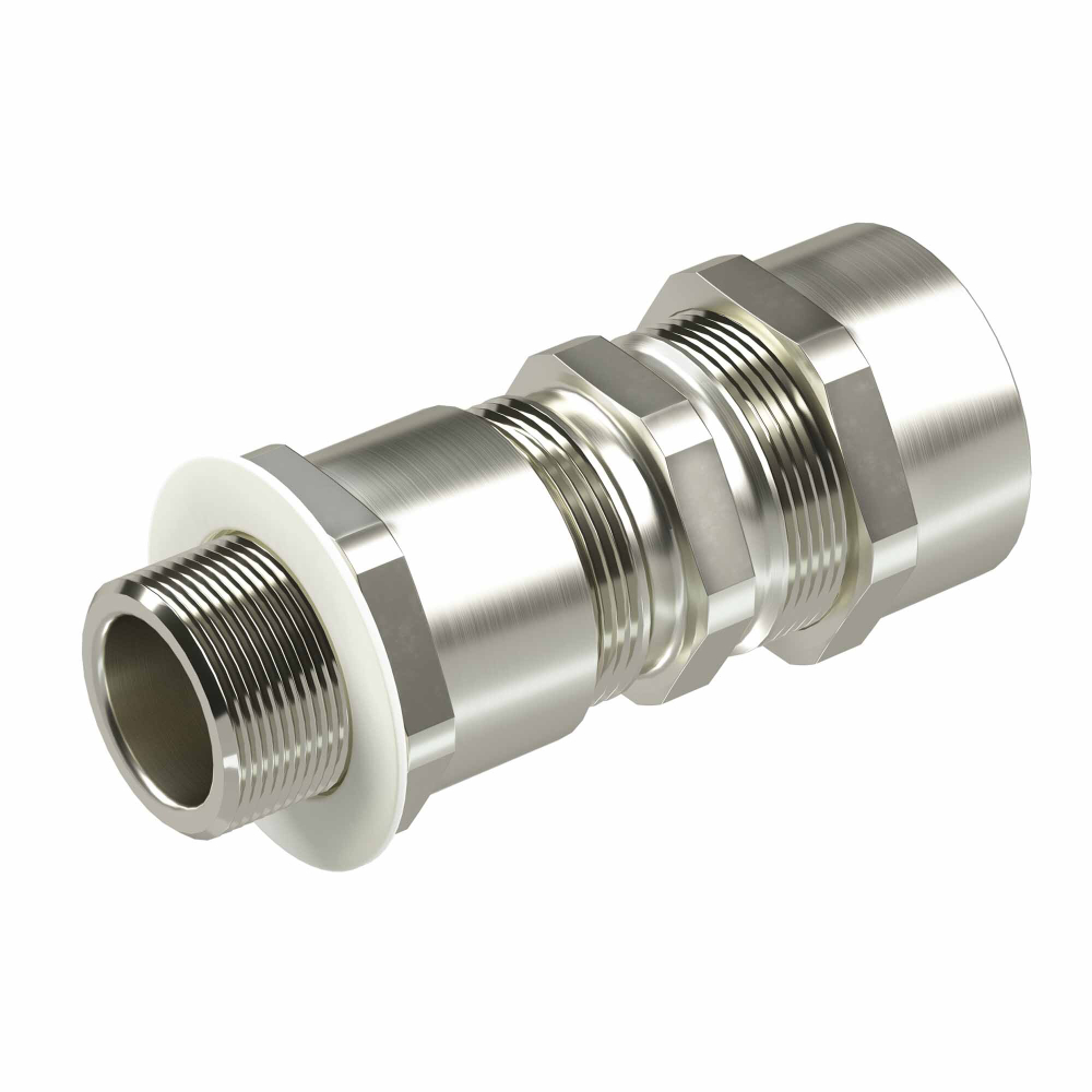 Взрывозащищенный кабельный ввод серии КА для бронированного кабеляМ25х1,5 d:11,8-18мм D:15-25мм. Никелированная латунь IP66/IP68