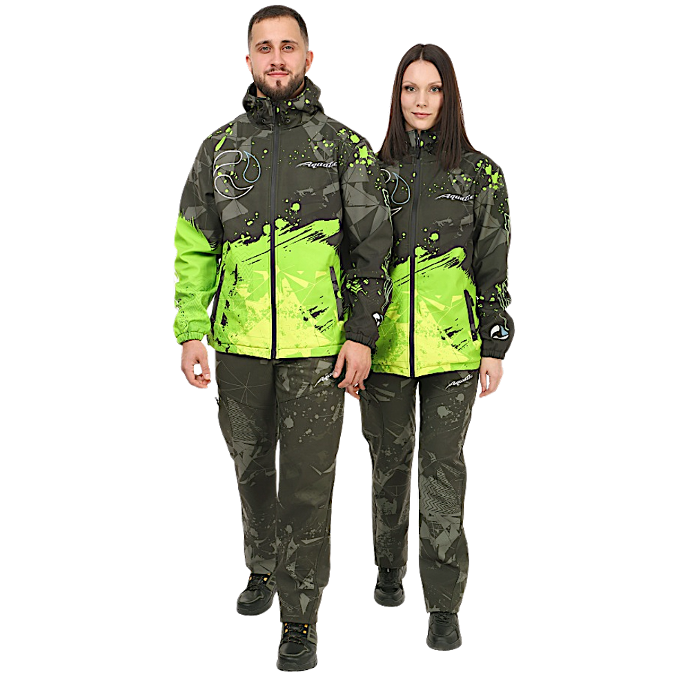 Костюм Aquatic К-24 цвет Camo Black фирменная печать Soft-Shell 10/10 -