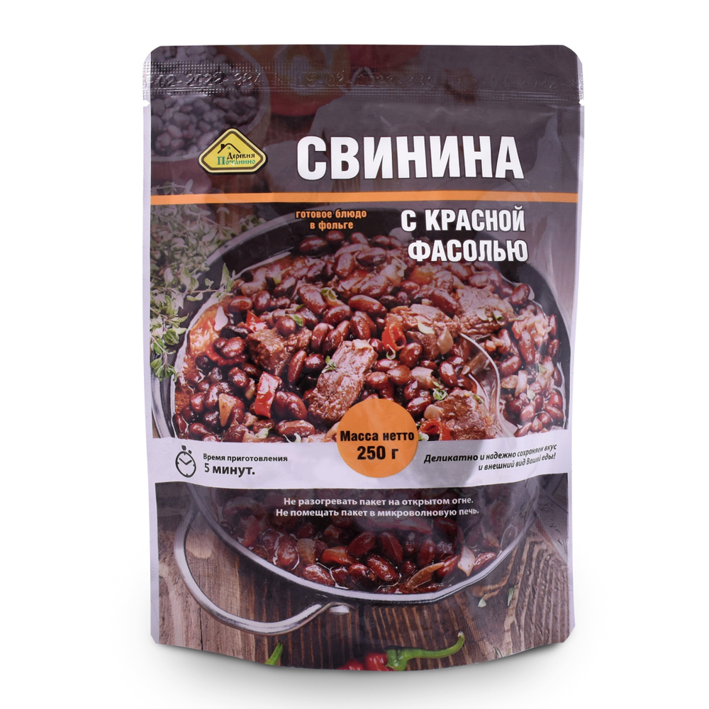Готовое блюдо "Фасоль со свининой" 250 гр (Деревня Потанино) 4шт*250г, 1кг