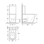 Унитаз компакт Cezares Lux CZR-159-CPR/CZR-159-SC без бачка с сиденьем Микролифт
