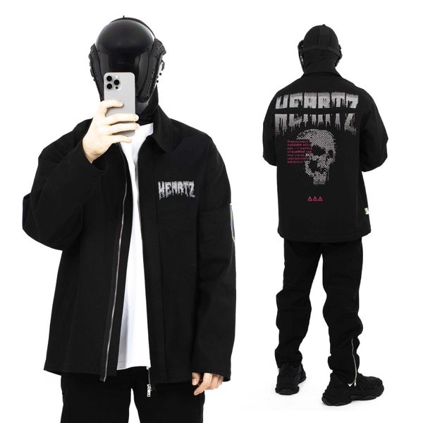 Куртка Джинсовка The Warning Assymetrical Черная - фото 5