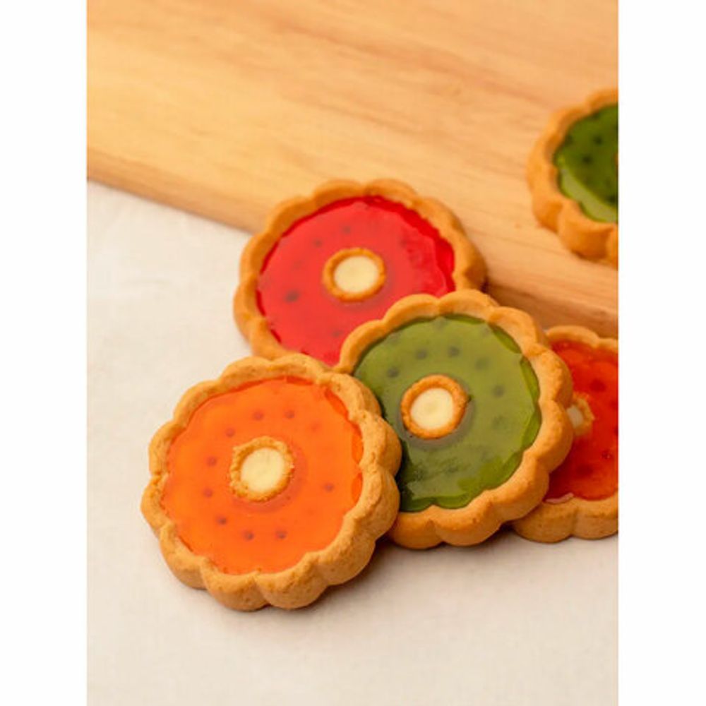 Печенье сдобное "Янтарные сладости", ассорти вкусов (апельсин, киви, клубника), 760 г