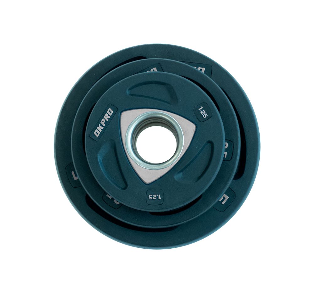 Диск олимпийский полиуретановый 1,25 кг OKPRO серый лого