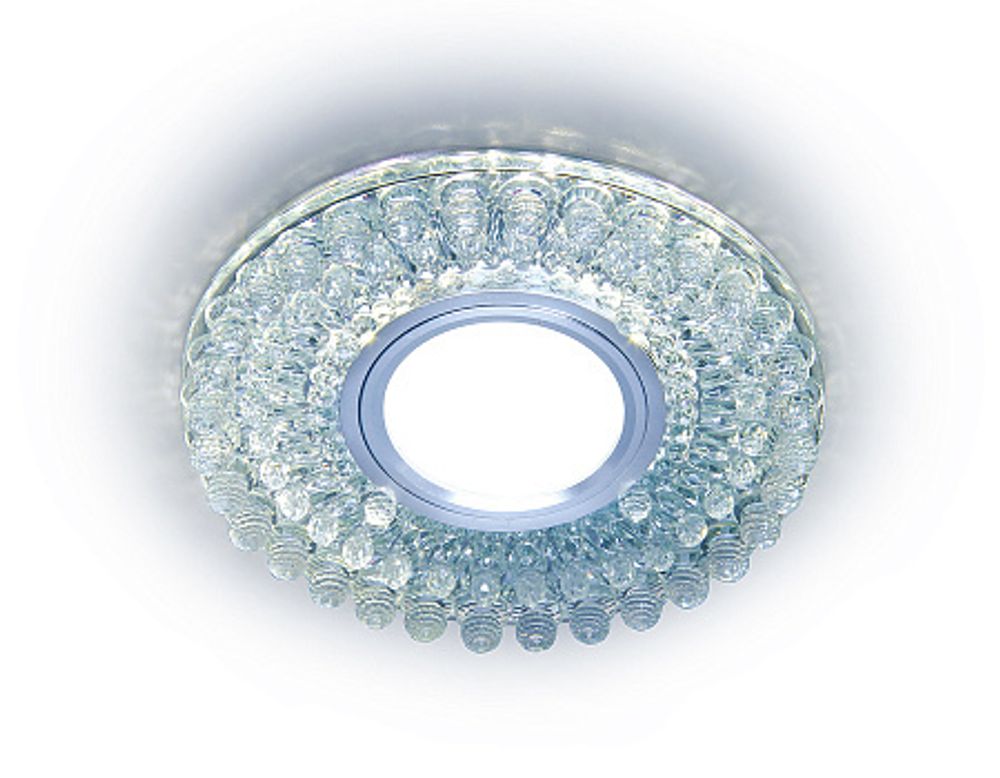 Встраиваемый точечный светильник с LED подсветкой S376 CL прозрачный GU5.3+3W(LED COLD) D120*25