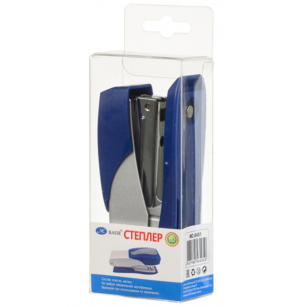 Степлер канцелярский Basir, 24/6 и 26/6 на 50 листов, серия "Офис", 12*4.2 см, ассорти