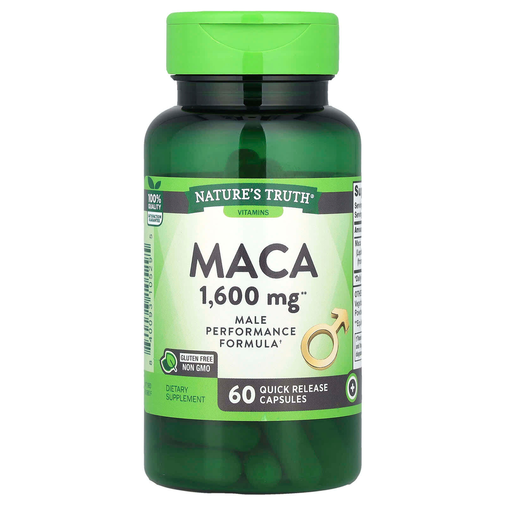 Nature's Truth, мака, 1600 мг, 60 капсул с быстрым высвобождением