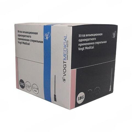 Игла инъекционная 18G (1,2*40мм) Vogt Medical , уп.100шт