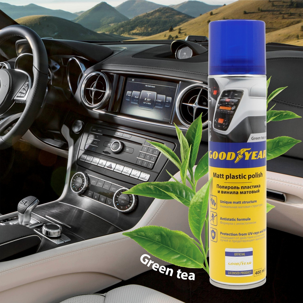 Полироль пластика Green tea, матовый Goodyear (400мл)
