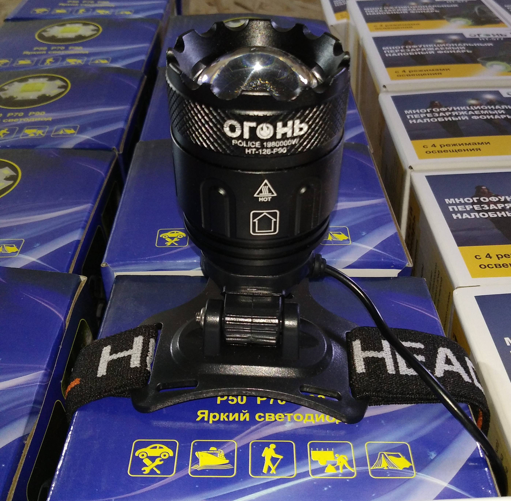Светодиодный налобный аккумуляторный фонарь POLICE HT-126-P90