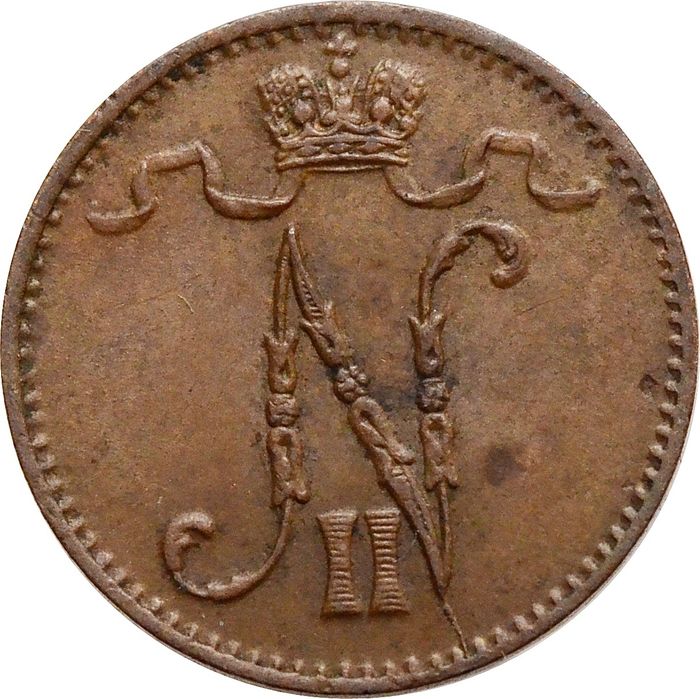 1 пенни 1900 (монета для Финляндии) XF