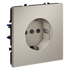 Розетка встраиваемая VOLTUM S70 с заземлением и защитными шторками, 16А, (кашемир)