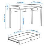 Письменный стол - IKEA SMYGA, 122х60 см, светло-серый, СМИГА ИКЕА