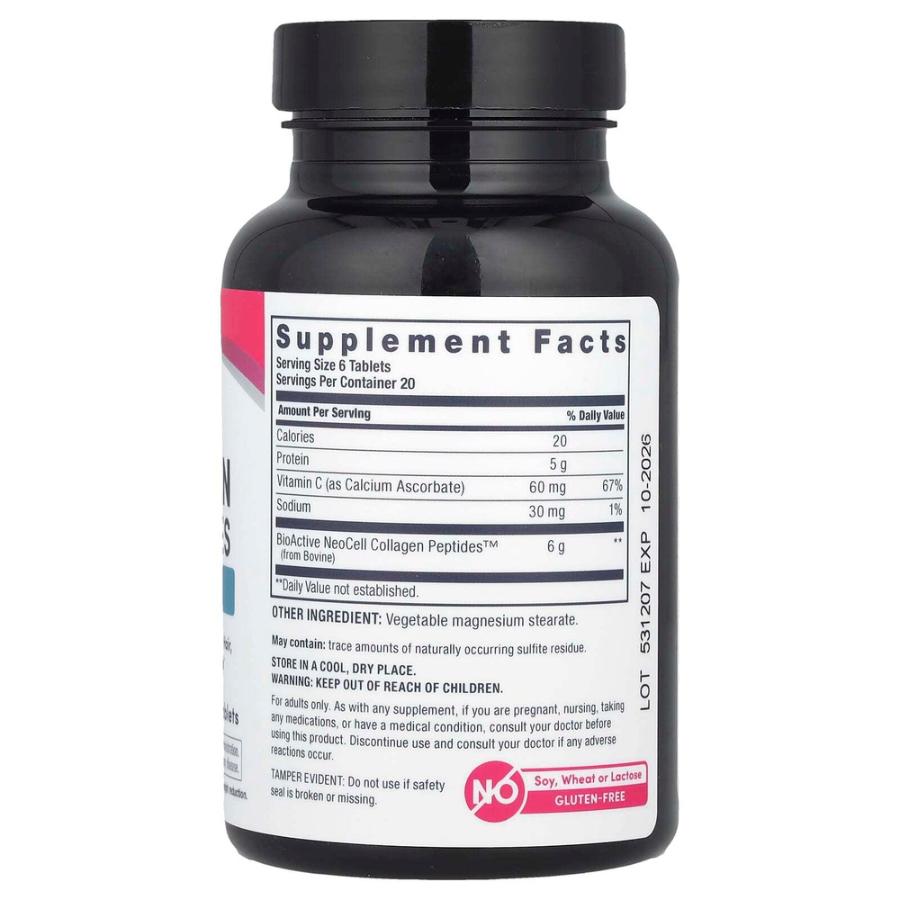 NeoCell, Коллагеновые пептиды с витамином C, 120 таблеток