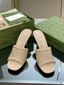 Gucci GG Mid-Heel Slide Sandal 7.5 cm
