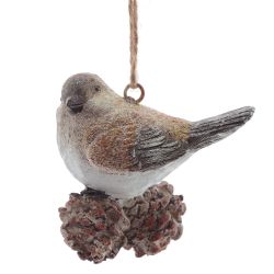 GAEM Украшение новогоднее "Птичка на шишке", L8 W6 H7,5 см, 2в.
