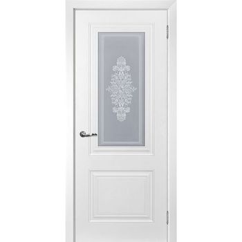 Межкомнатная дверь эмаль Текона Смальта 101 сапфир RAL 9003 остеклённая