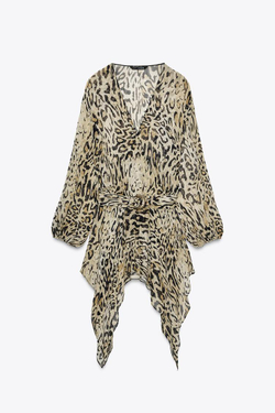 ZARA ТОП С АНИМАЛИСТИЧЕСКИМ ПРИНТОМ — ZW COLLECTION, ЛЕОПАРДОВЫЙ