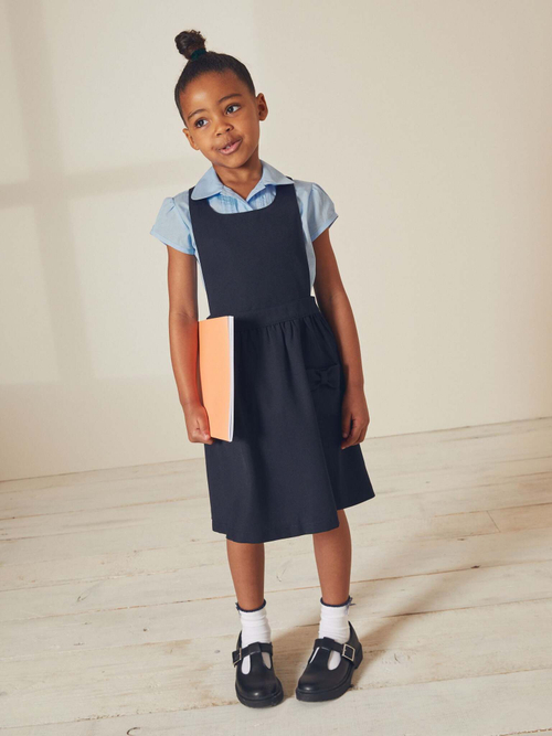Сарафан школьный с карманами для девочки Next 977-551, Темно-синий