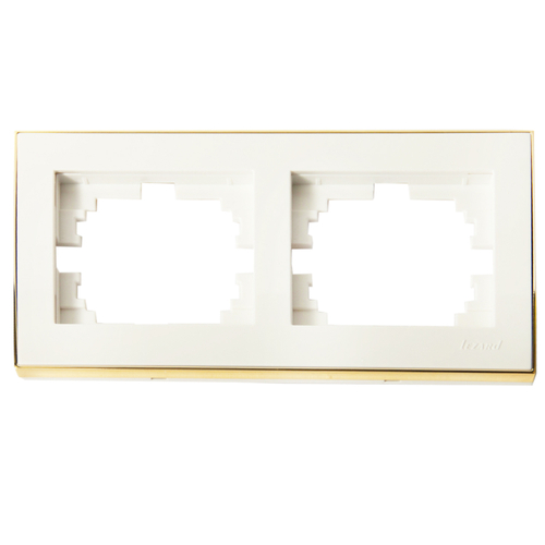 RAIN 703 0226 147 Рамка 2-ая горизонтальная белое/золото